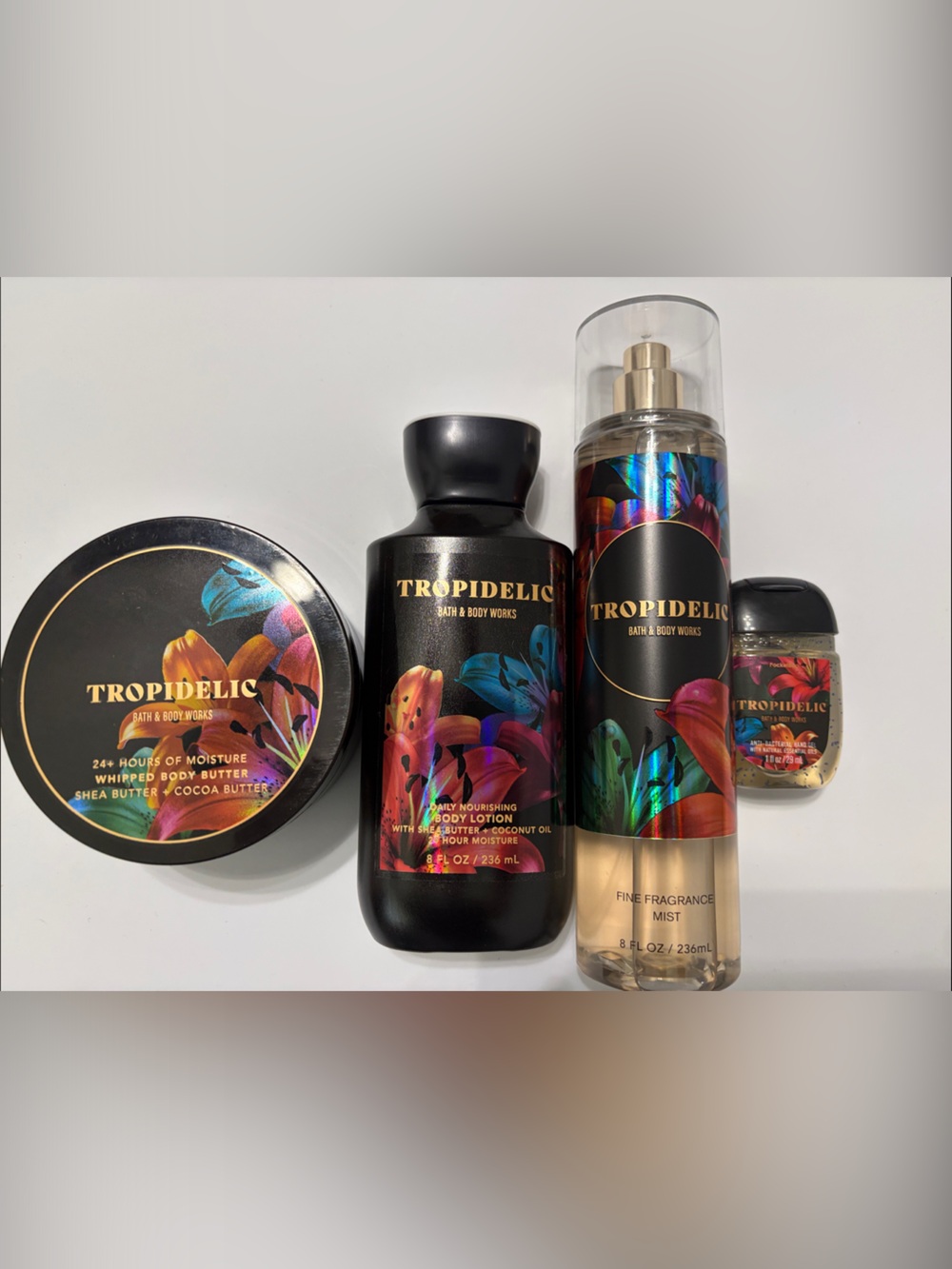 Bath & Body Works Tropidelic Black Floral Body Care Set